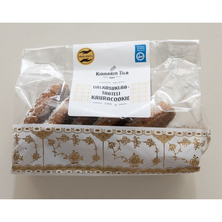 Kinnarin Tilan Valkosuklaa-taatelicookie 190g
