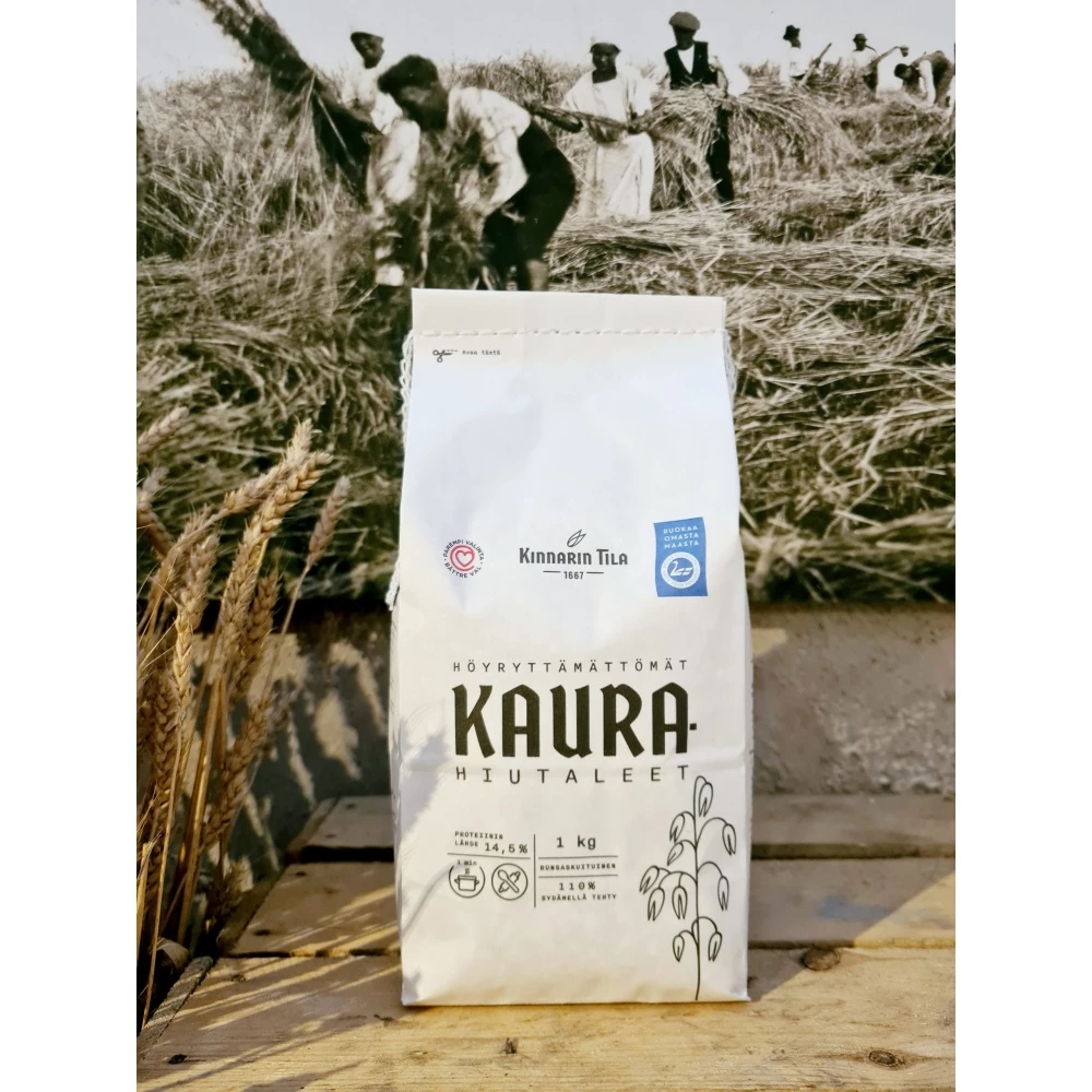 Kaurahiutaleet - höyryttämättömät Kinnarin Tilan kaurahiutaleet