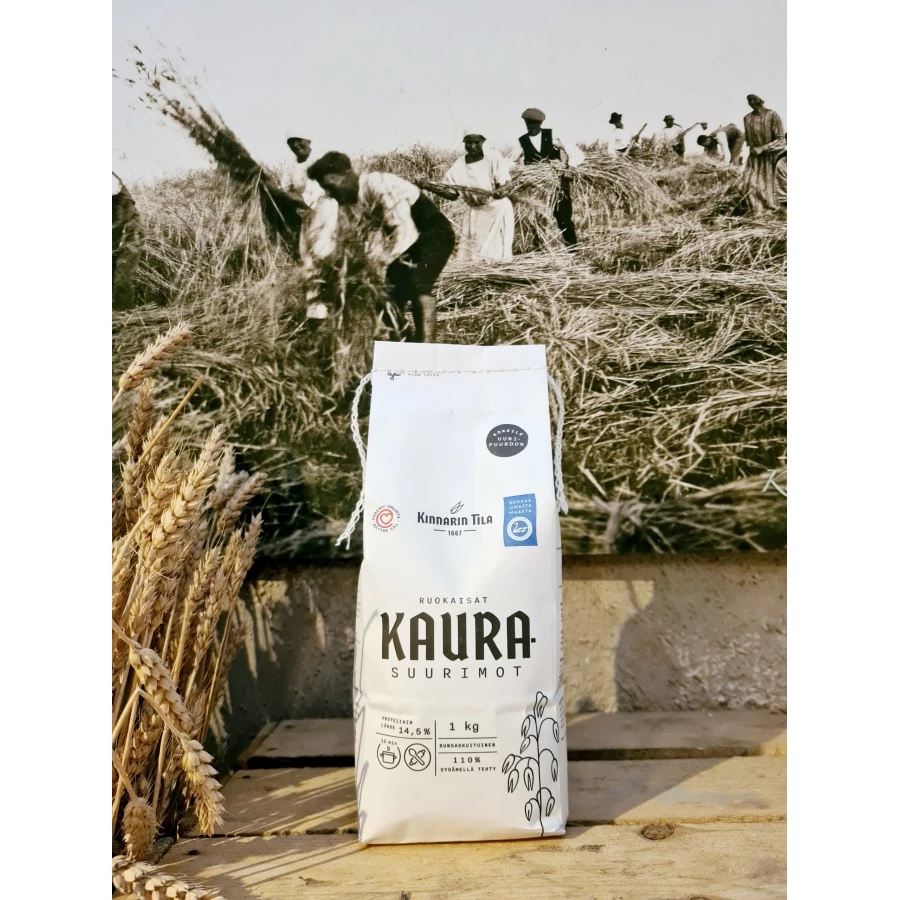 Kinnarin Tila ruokaisat kaurasuurimot 1 kg x 8 kpl laatikko
