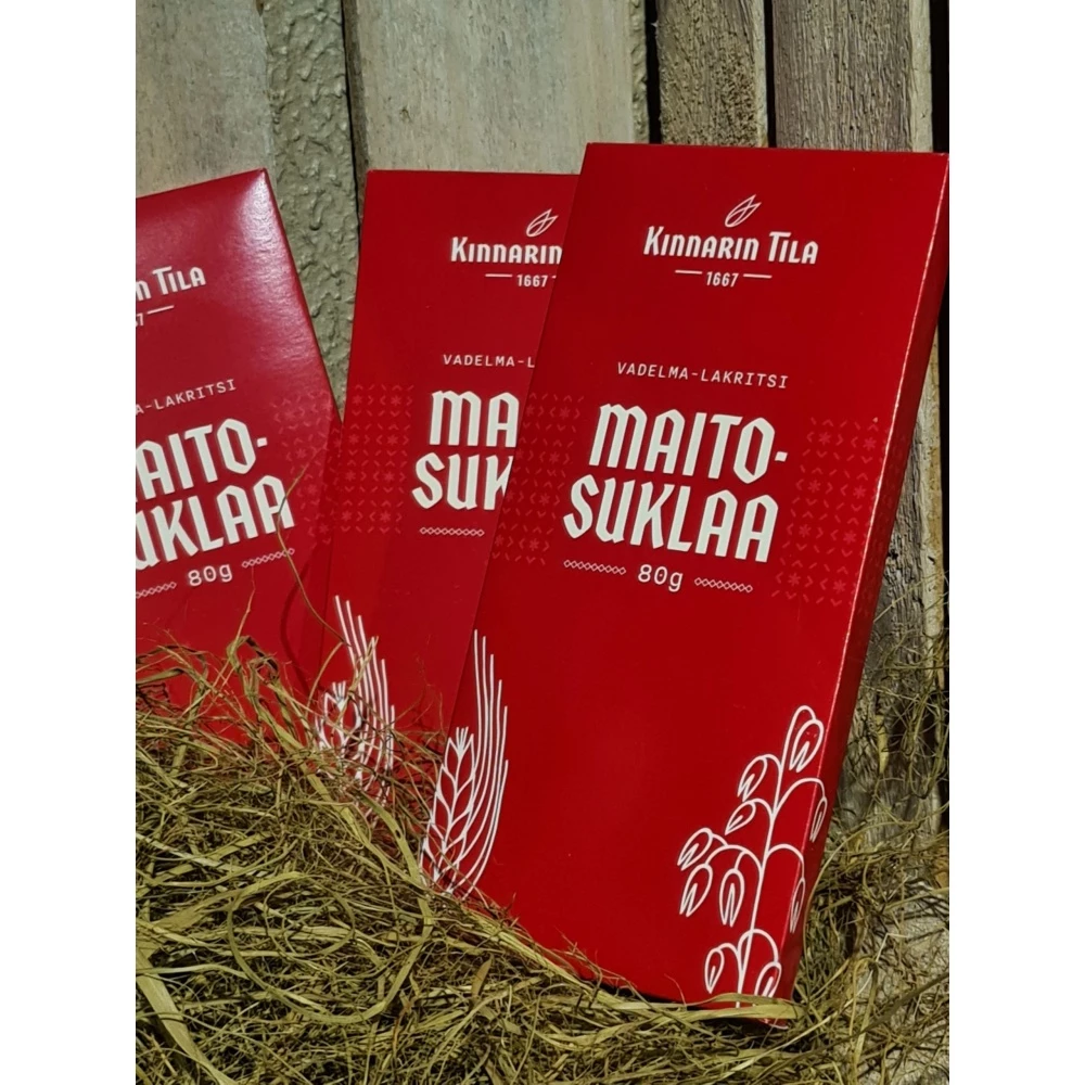 Kinnarin Tilan Vadelma-lakritsi maitosuklaa 80g - Image 2