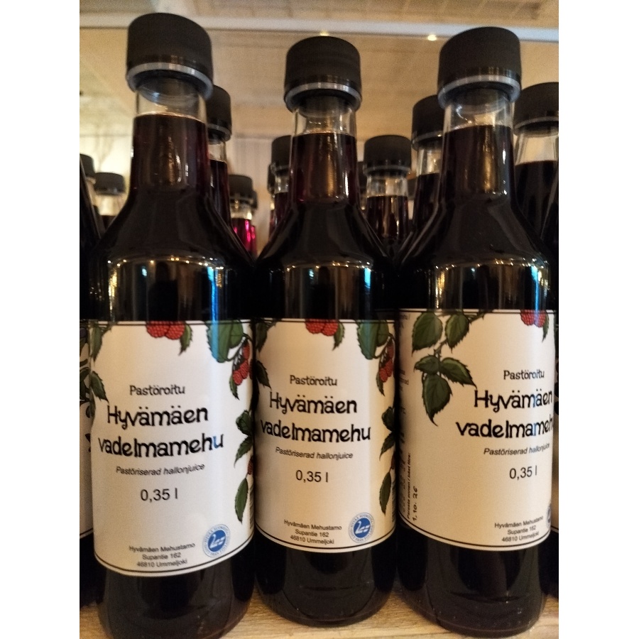 Hyvämäen vadelmamehu 0,35L