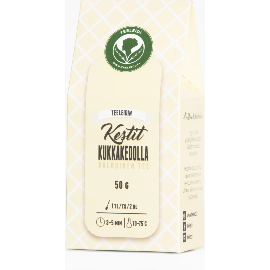 Teeleidi Kestit Kukkakedolla -valkoinen tee