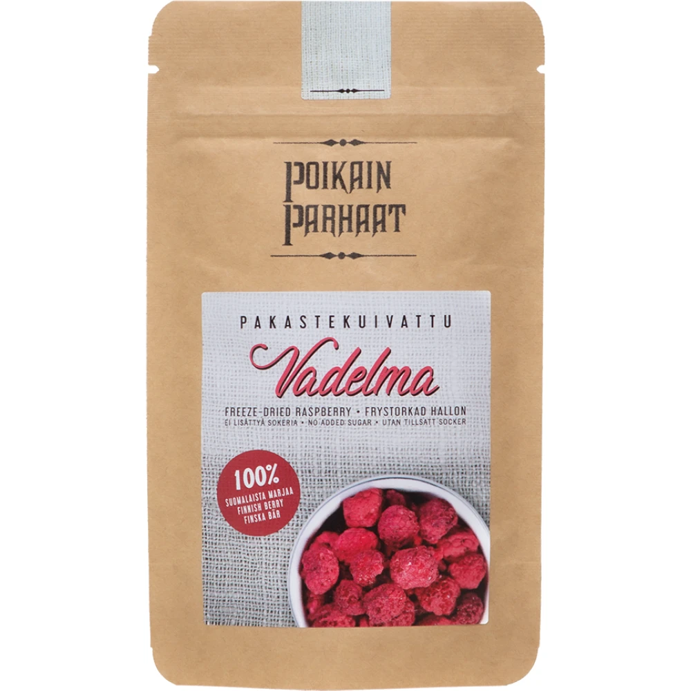 Pakastekuivattu vadelma 15g, Poikain Parhaat