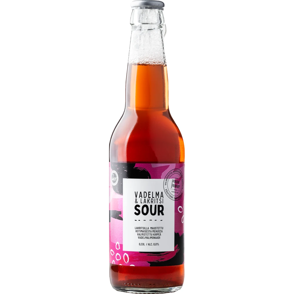 SOUR Vadelma-lakritsilimu 0,33L, Poikain Parhaat