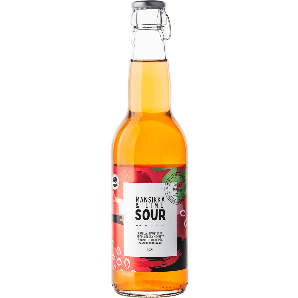Mansikka&lime sour limonaadi 0,33L, Poikain Parhaat