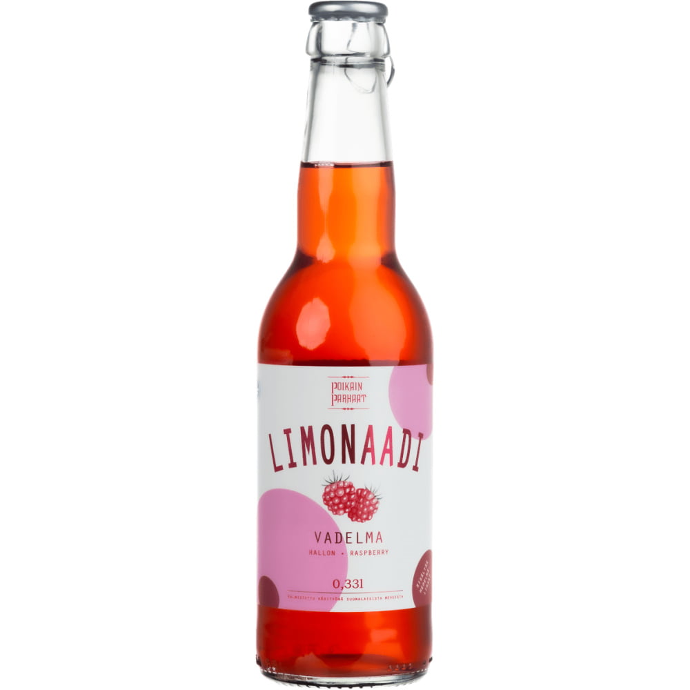 Vadelma limonaadi 0,33L, Poikain Parhaat