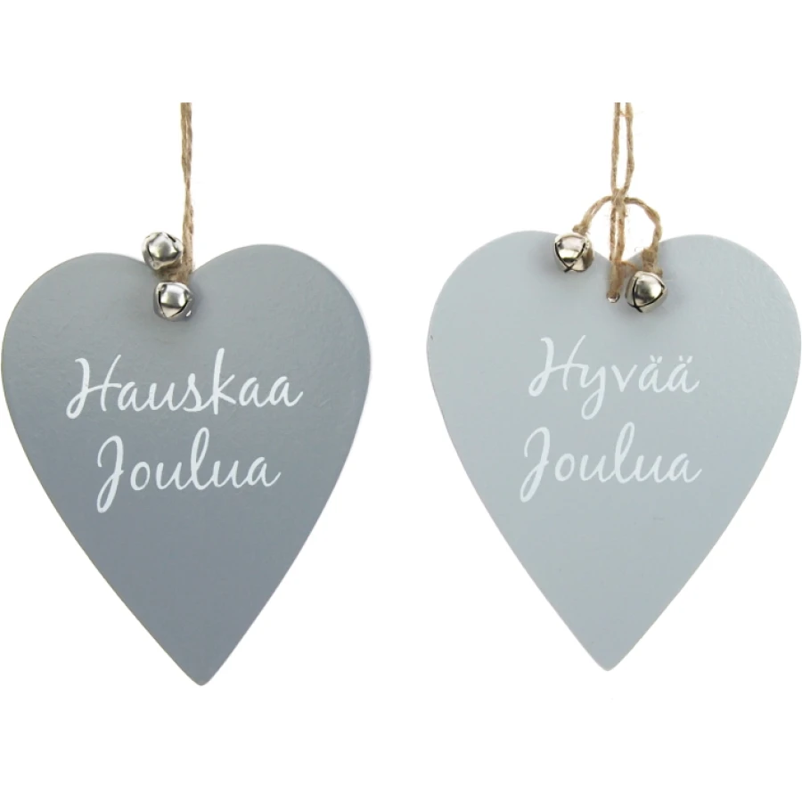 Puusydän jouluisella tekstillä