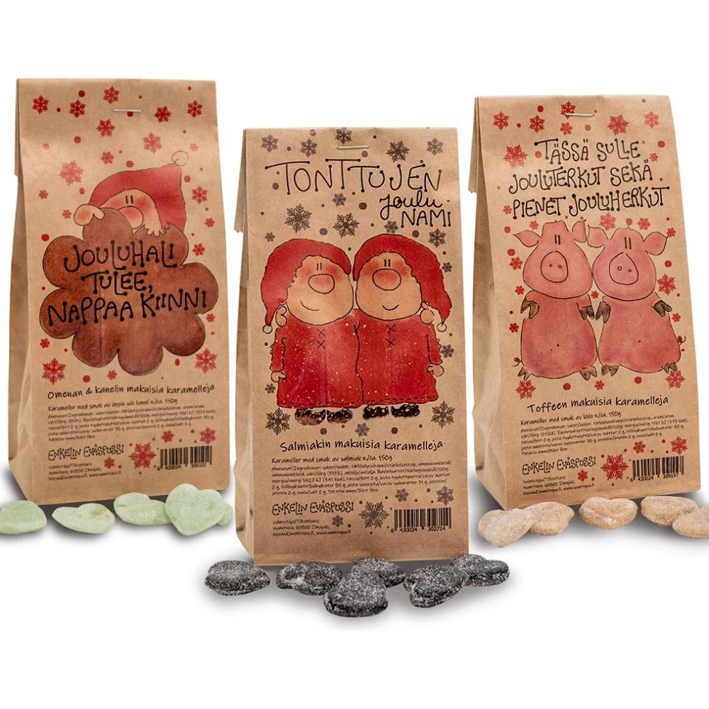 Jouluhali tulee, nappaa kiinni! - omenakanelikaramelleja 150g, Namitupa