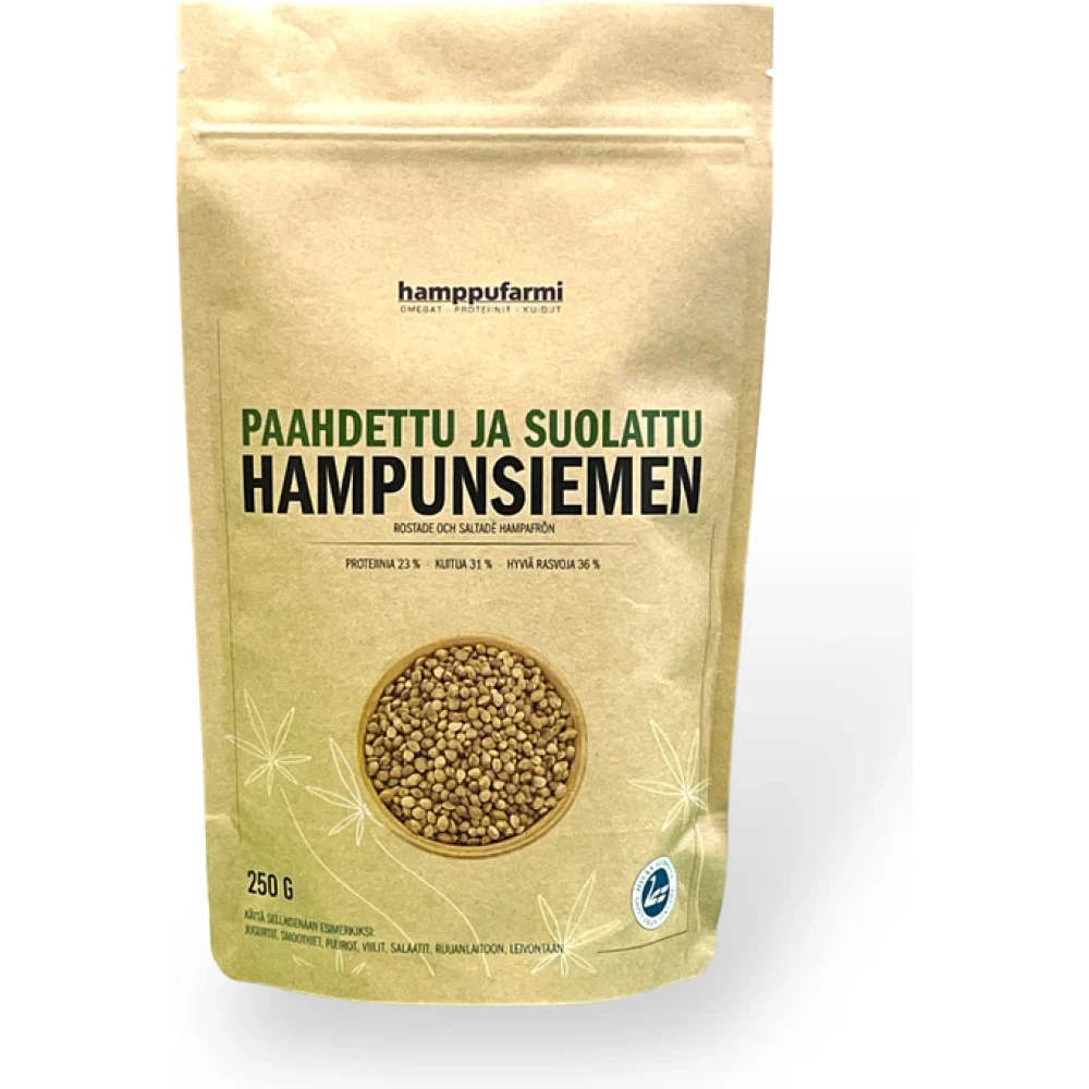 Paahdettu ja suolattu hampunsiemen 250 g, Hamppufarmi