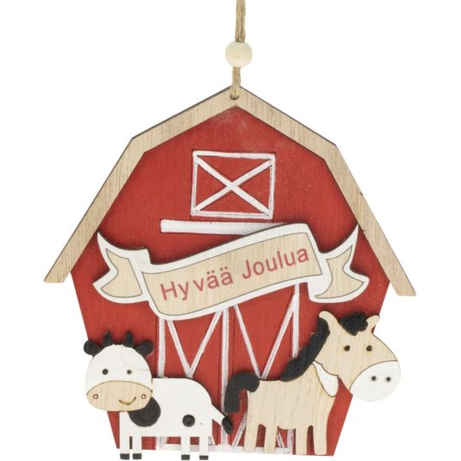 Puinen maatilakyltti - Hyvää joulua