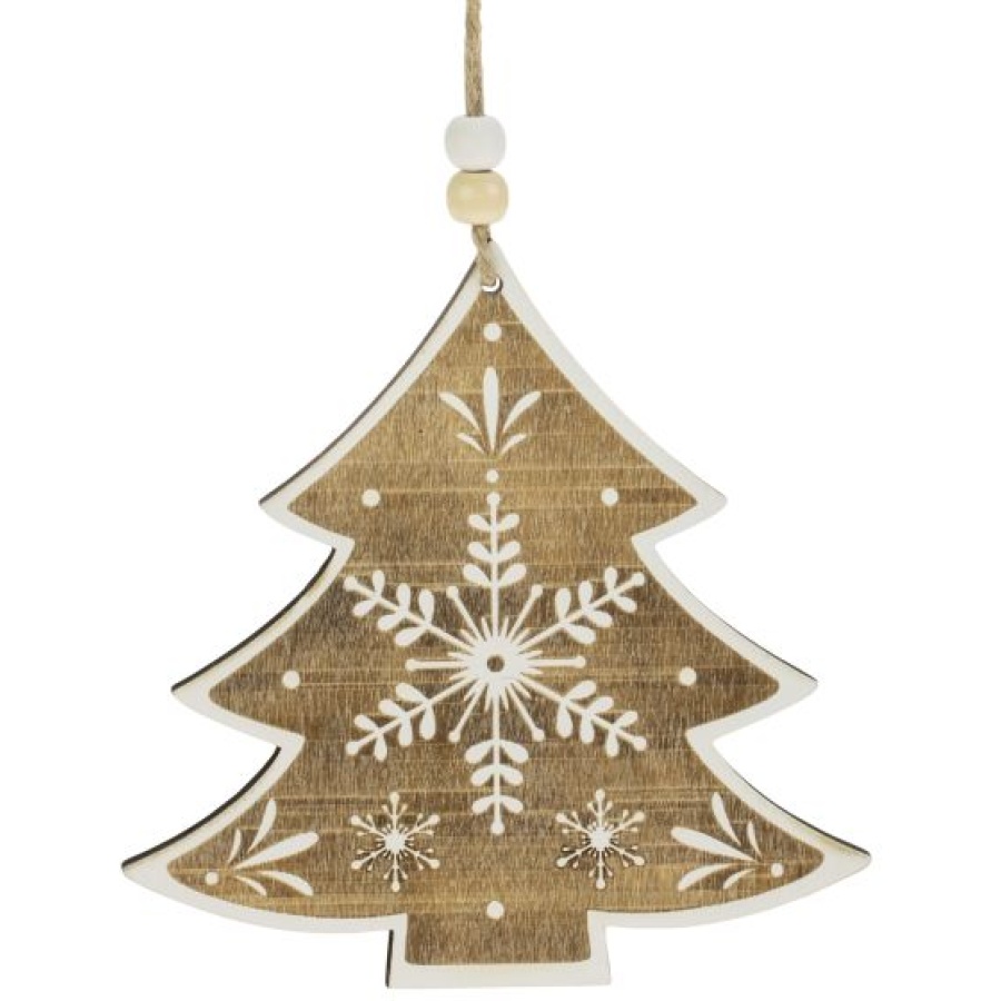 Puinen joulukuusiriipus 12cm