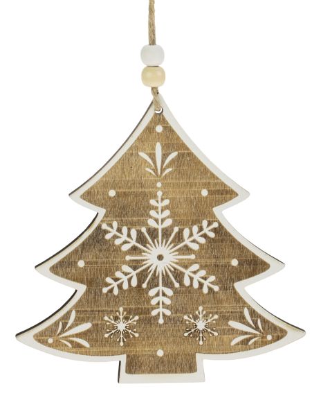 Puinen joulukuusiriipus 12cm