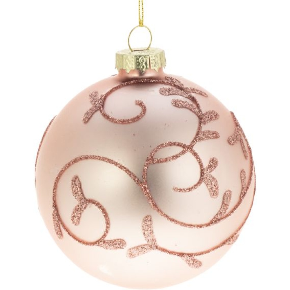 Lasipallo pinkki kimalle 8cm