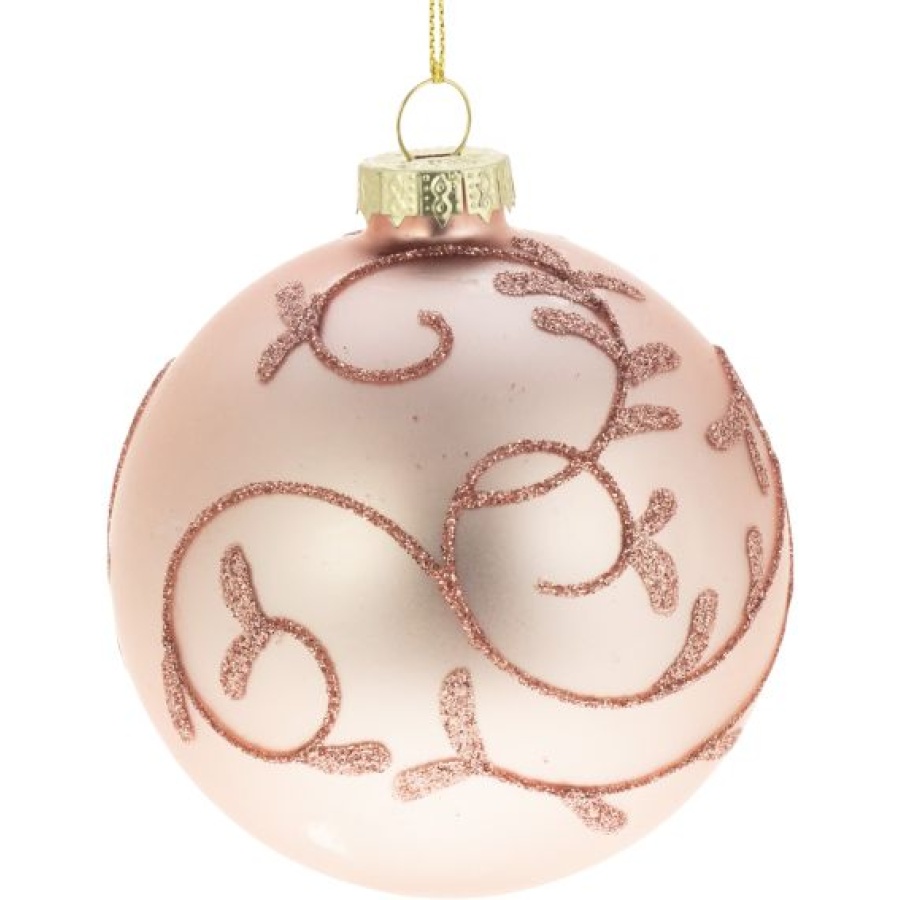 Lasipallo pinkki kimalle 8cm