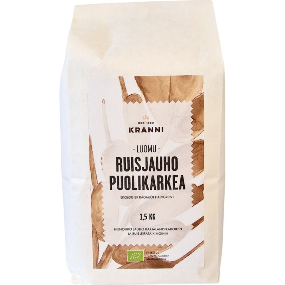 Ruisjauho puolikarkea luomu 1,5 kg, Krannin tila
