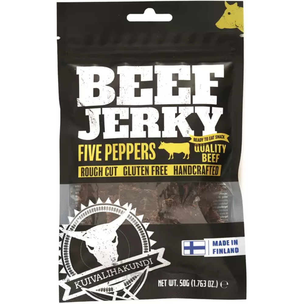 Beef Jerky Five Peppers 50 g - Kuivalihakundi