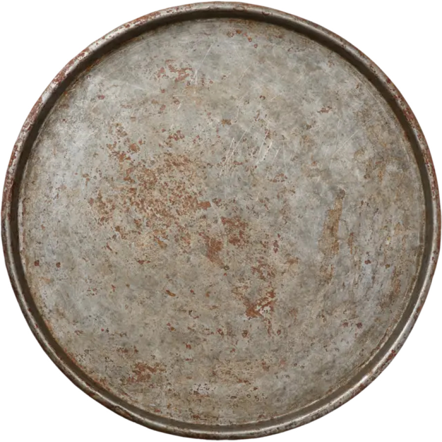 Aluslautanen iso patinoitu rauta