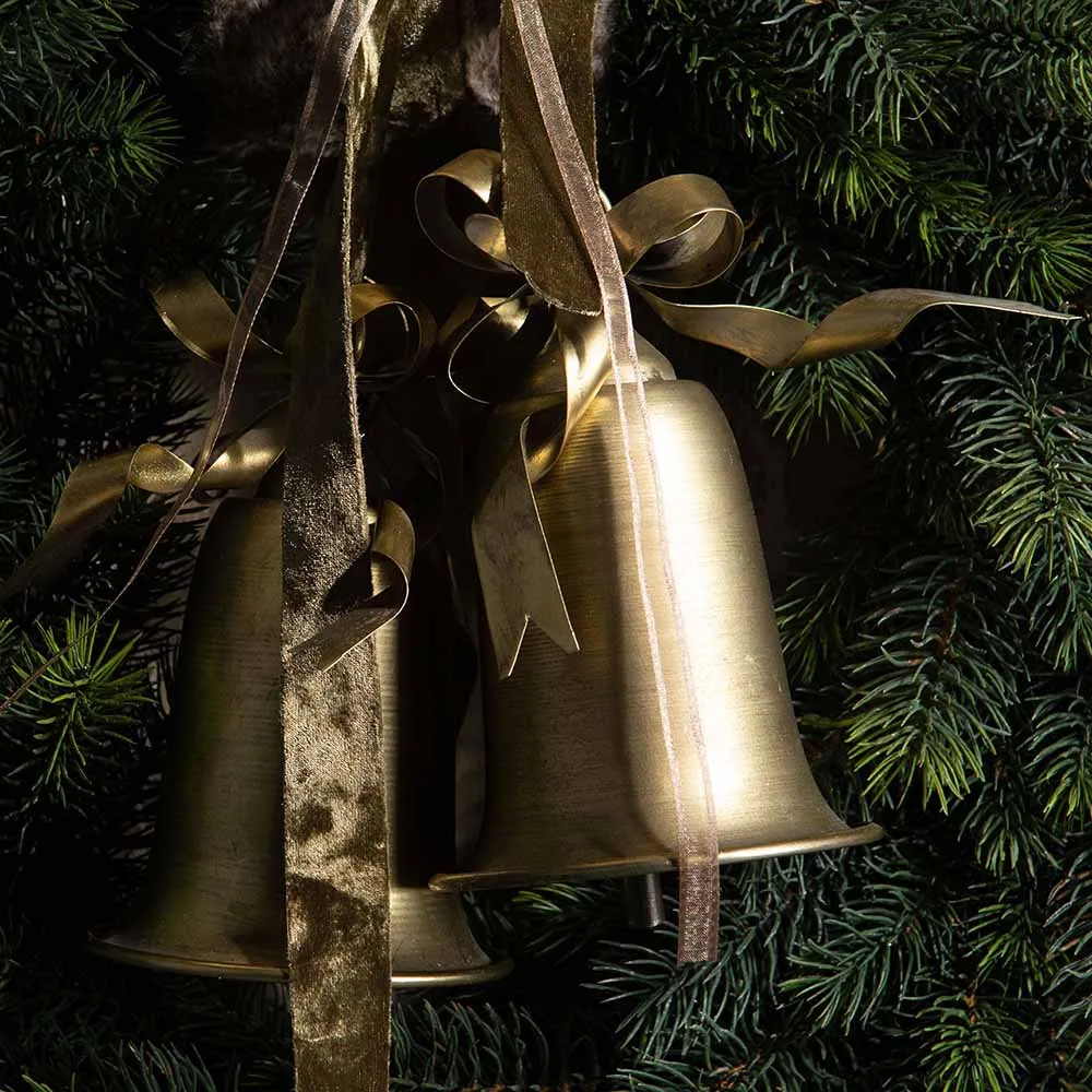 Joulukello antiikkimessinki 18 cm