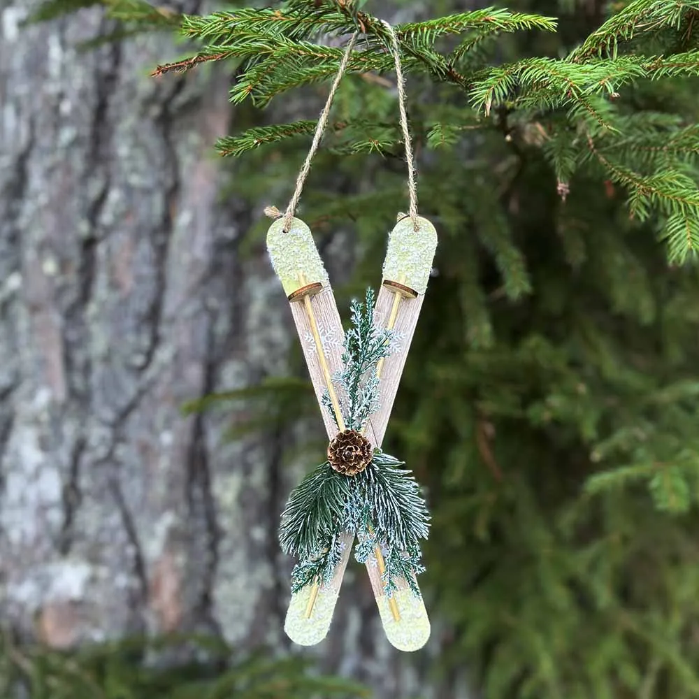 Joulukoriste sukset vaaleanvihreä 26 cm