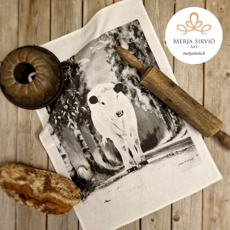 Lapin helmi - leivinliina/keittiöpyyhe, Merja Sirviö Art