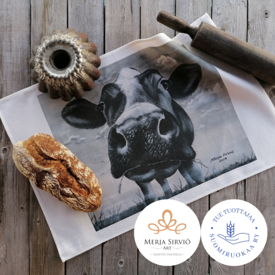 Kaunokki - leivinliina/keittiöpyyhe, Merja Sirviö Art