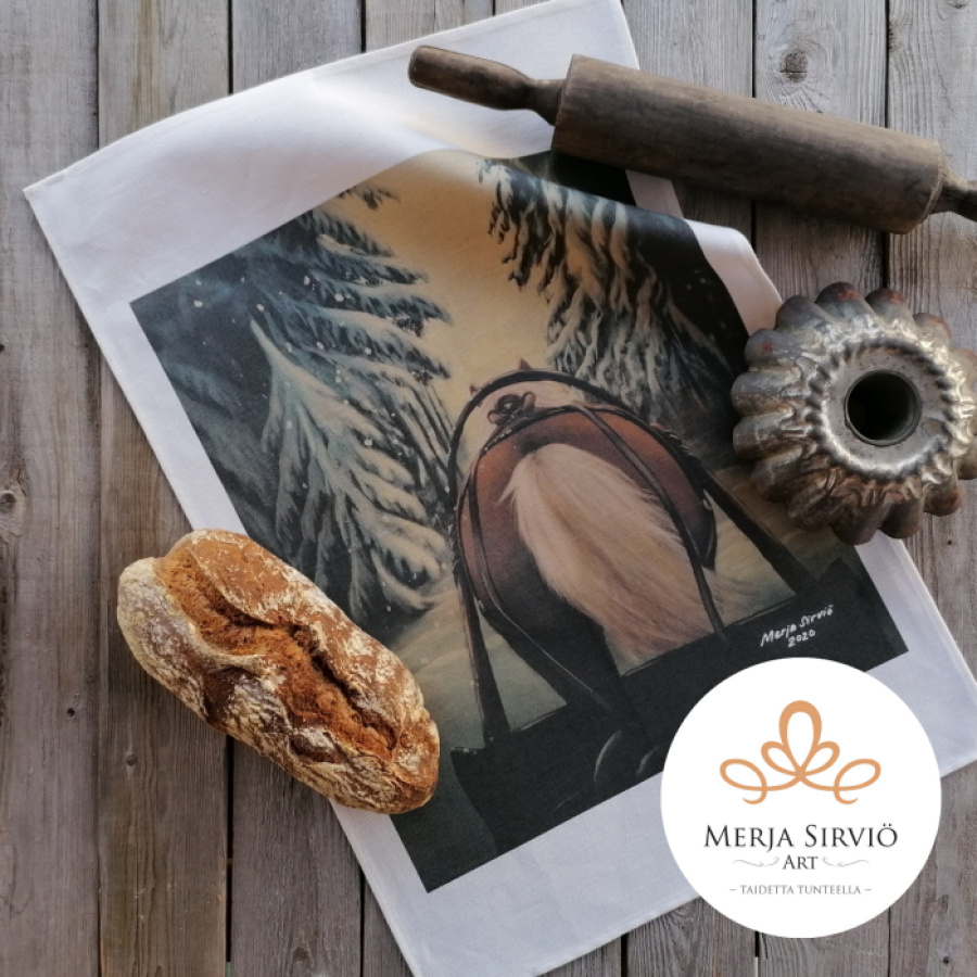 Kuusenhaku - leivinliina/keittiöpyyhe, Merja Sirviö Art