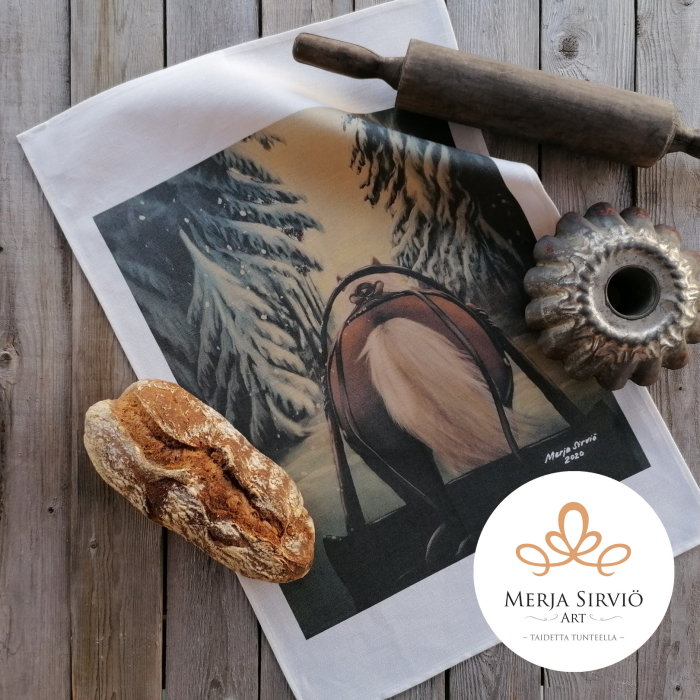 Kuusenhaku - leivinliina/keittiöpyyhe, Merja Sirviö Art