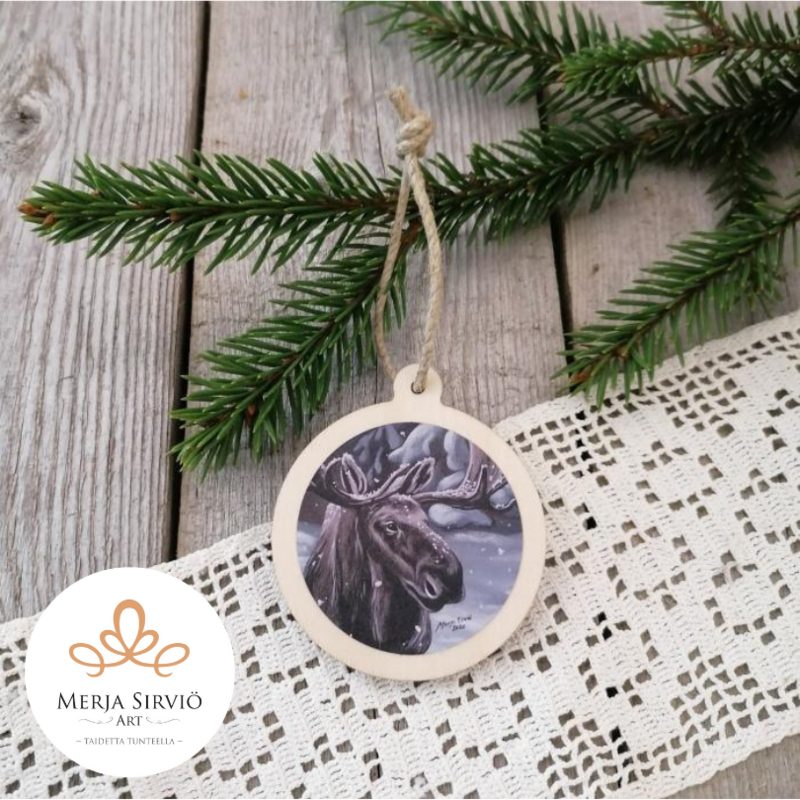 Metsän hiljaisuus - joulukoriste koivuvaneri, Merja Sirviö Art