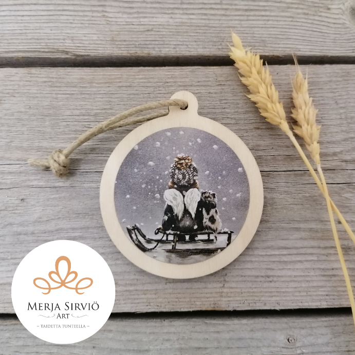 Pumpulisade - joulukoriste koivuvaneri, Merja Sirviö Art