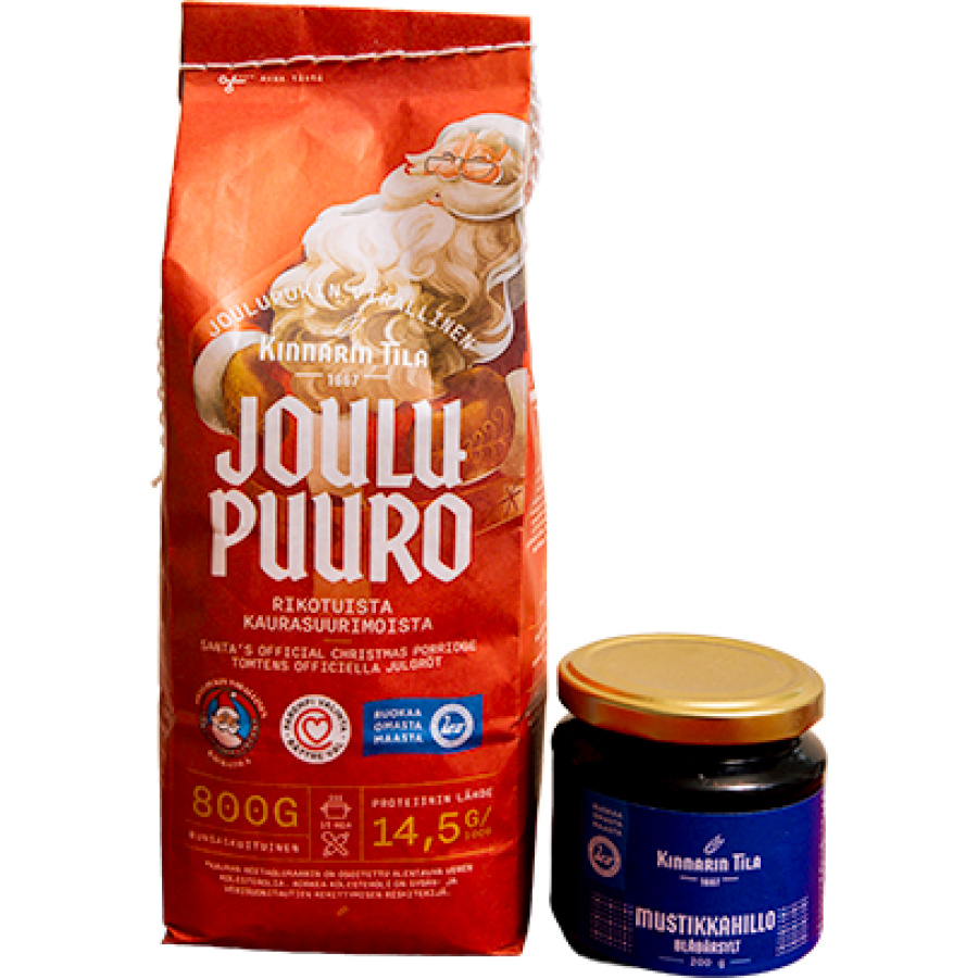 Joulupukin puurolahjapakkaus hillolla 1,1 kg